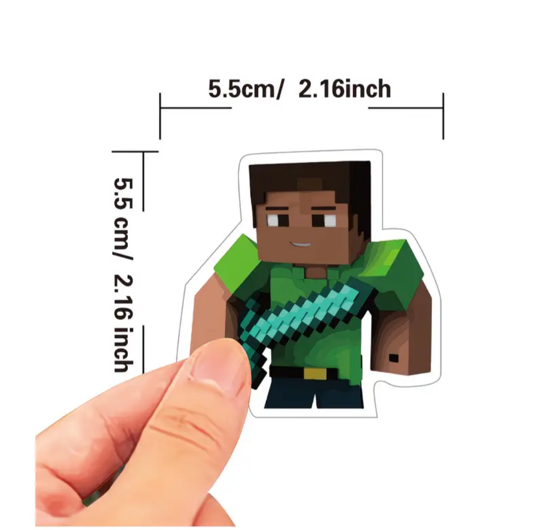 Minecraft stickers. 5 stuks