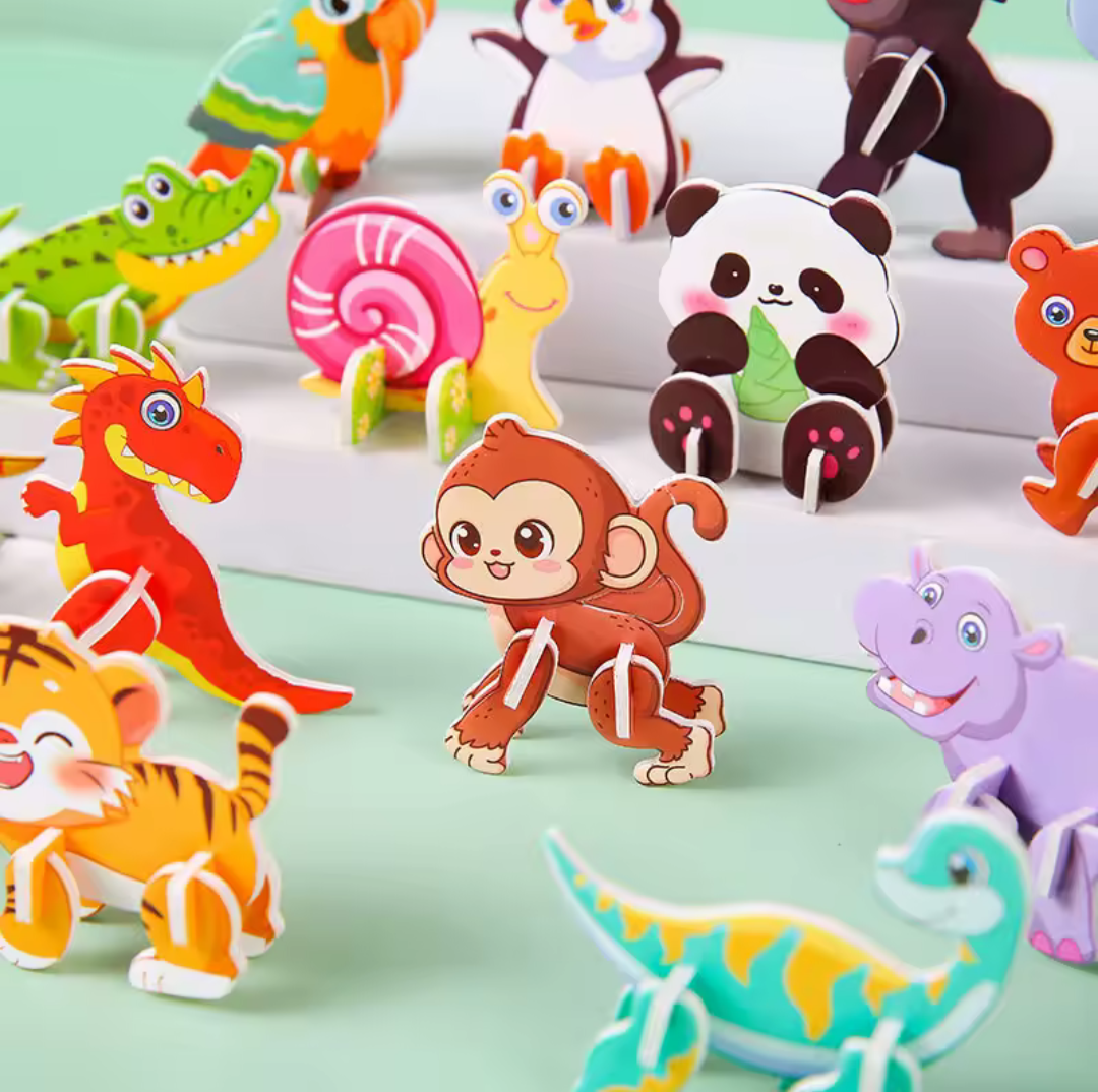 3D Dierenpuzzle. 5 stuks