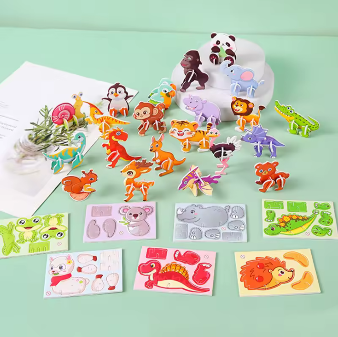 3D Dierenpuzzle. 5 stuks