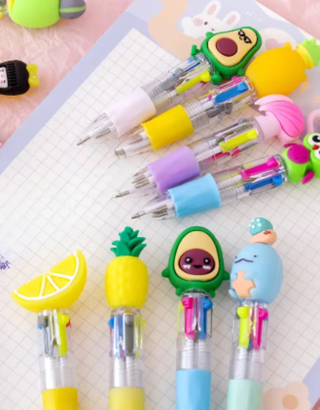 Kawaii pen meerkleurig. 5 stuks