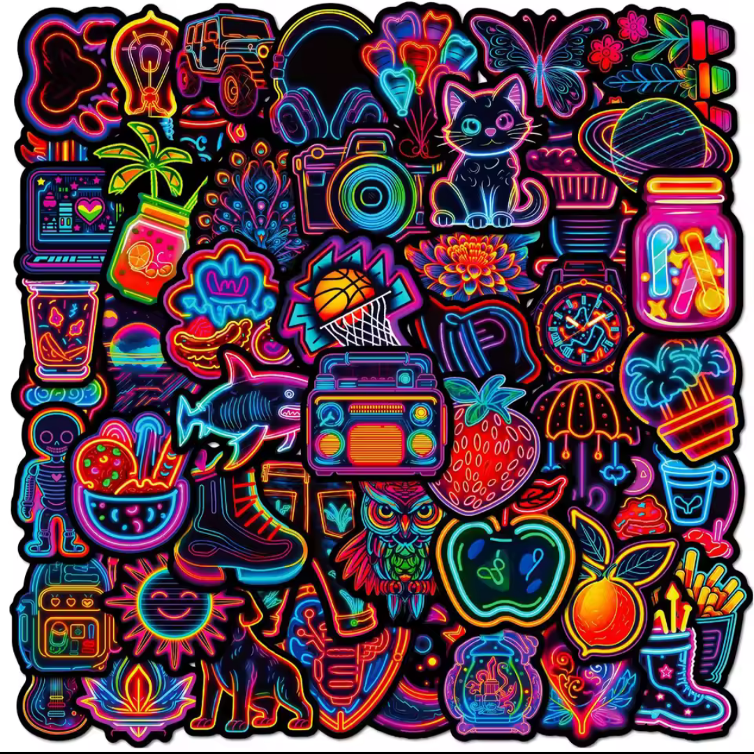 Neon stickers. 5 stuks