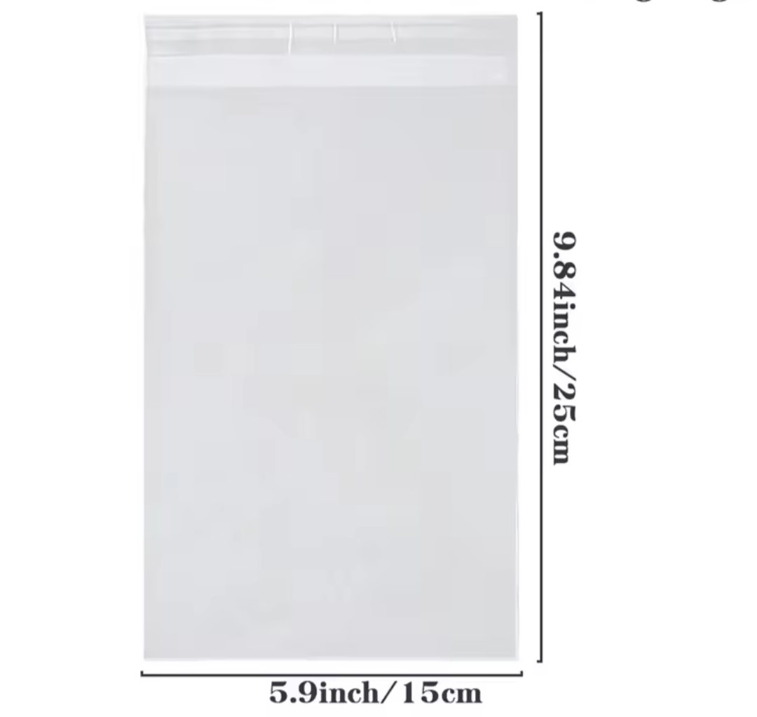 Cellofaan zakje met plak sluiting. 5 stuks