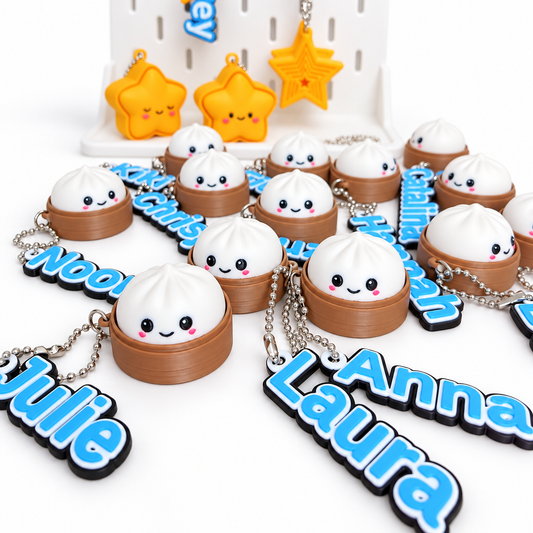 Gepersonaliseerde naam sleutelhangers. 5 stuks