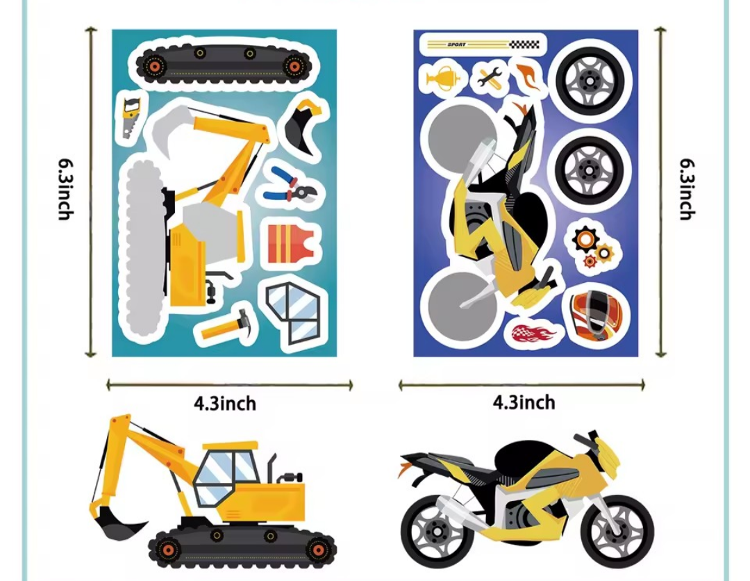 Auto sticker puzzel. 5 stuks