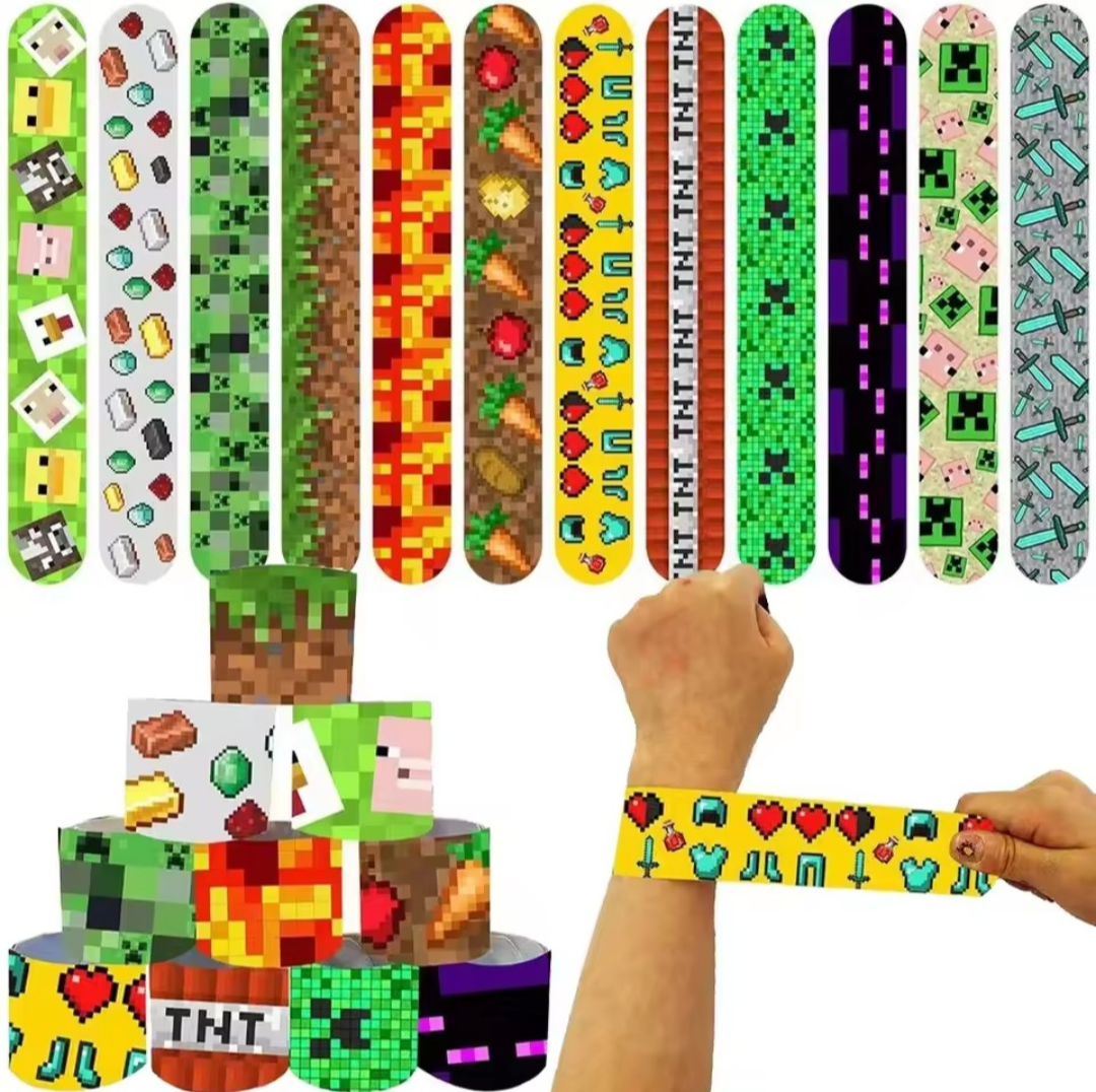 Minecraft klaparmbandjes. 5 stuks
