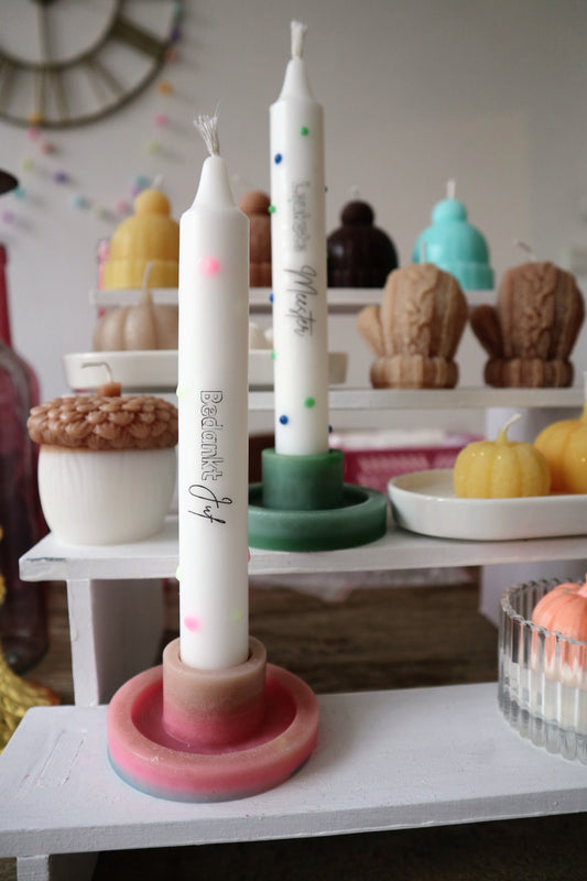 Juf en/of meester kaars. Per stuk