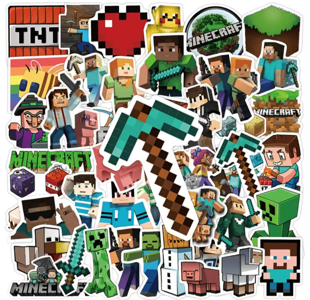 Minecraft stickers. 5 stuks