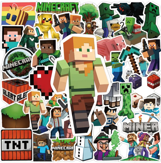 Minecraft stickers. 5 stuks