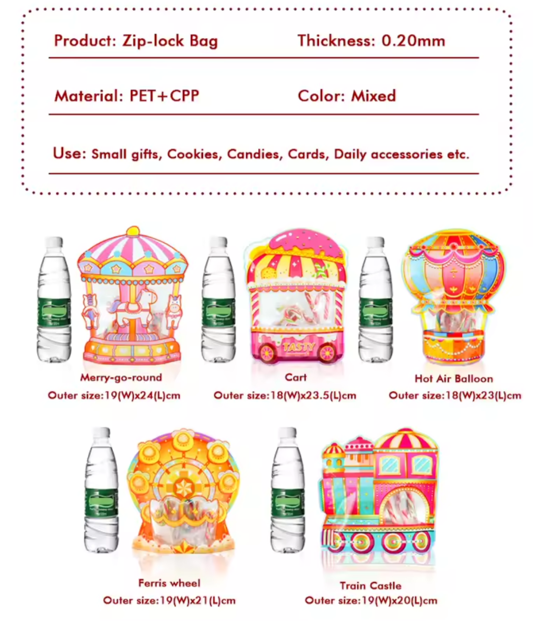 Cadeauzakjes carnival. 5 stuks