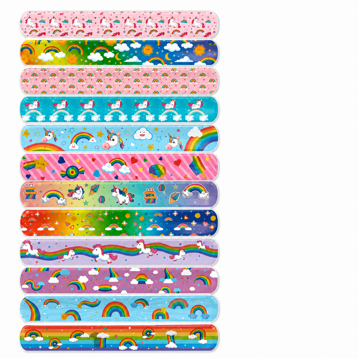 Unicorn klaparmbandjes. 5 stuks