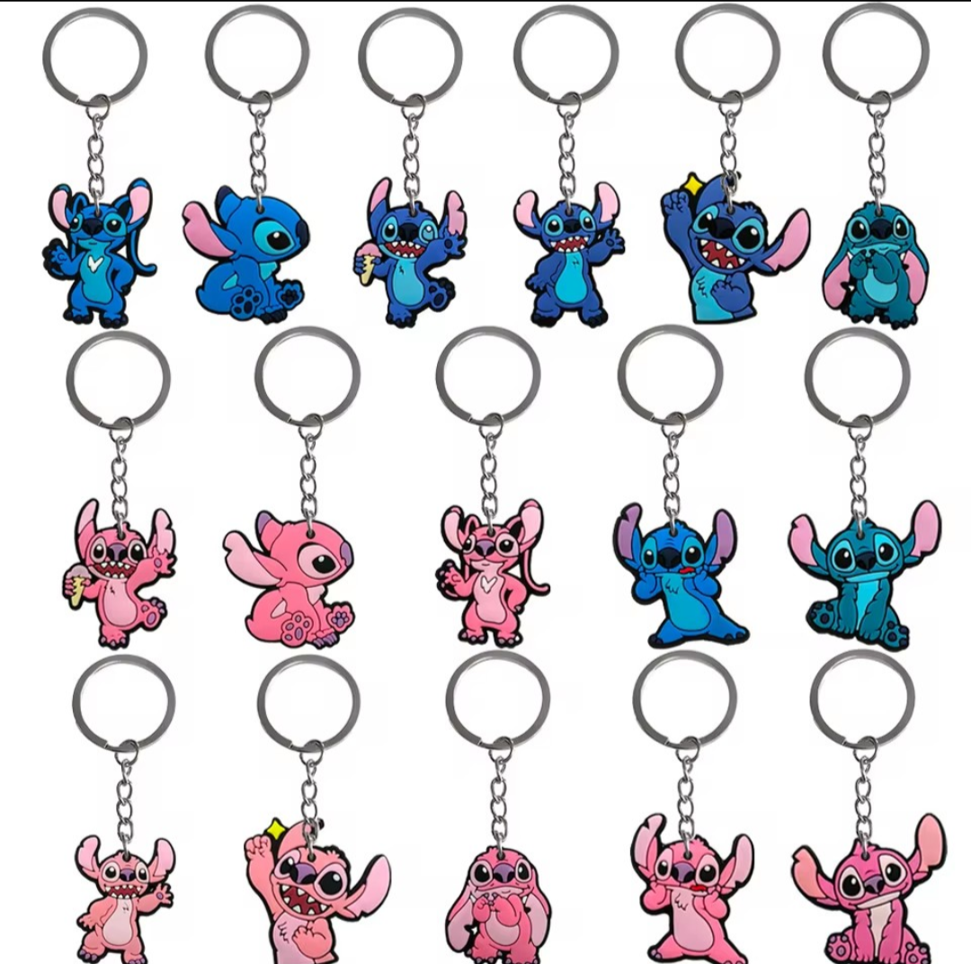 Stitch en Angel sleutelhangers. 5 stuks