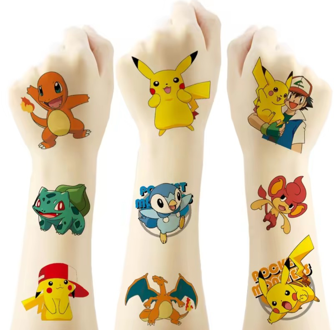 Pokemon plaktattoos. 5 stuks