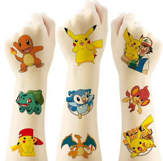 Pokemon plaktattoos. 5 stuks