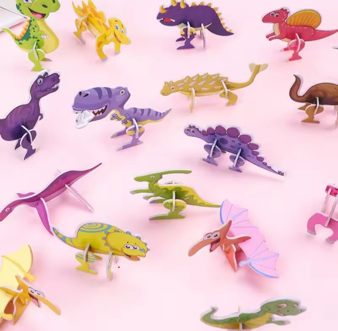 3D  Dinosaurus puzzle. 5 stuks