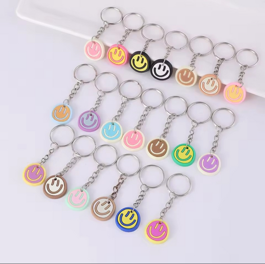 Sleutelhanger smiley. 5 stuks